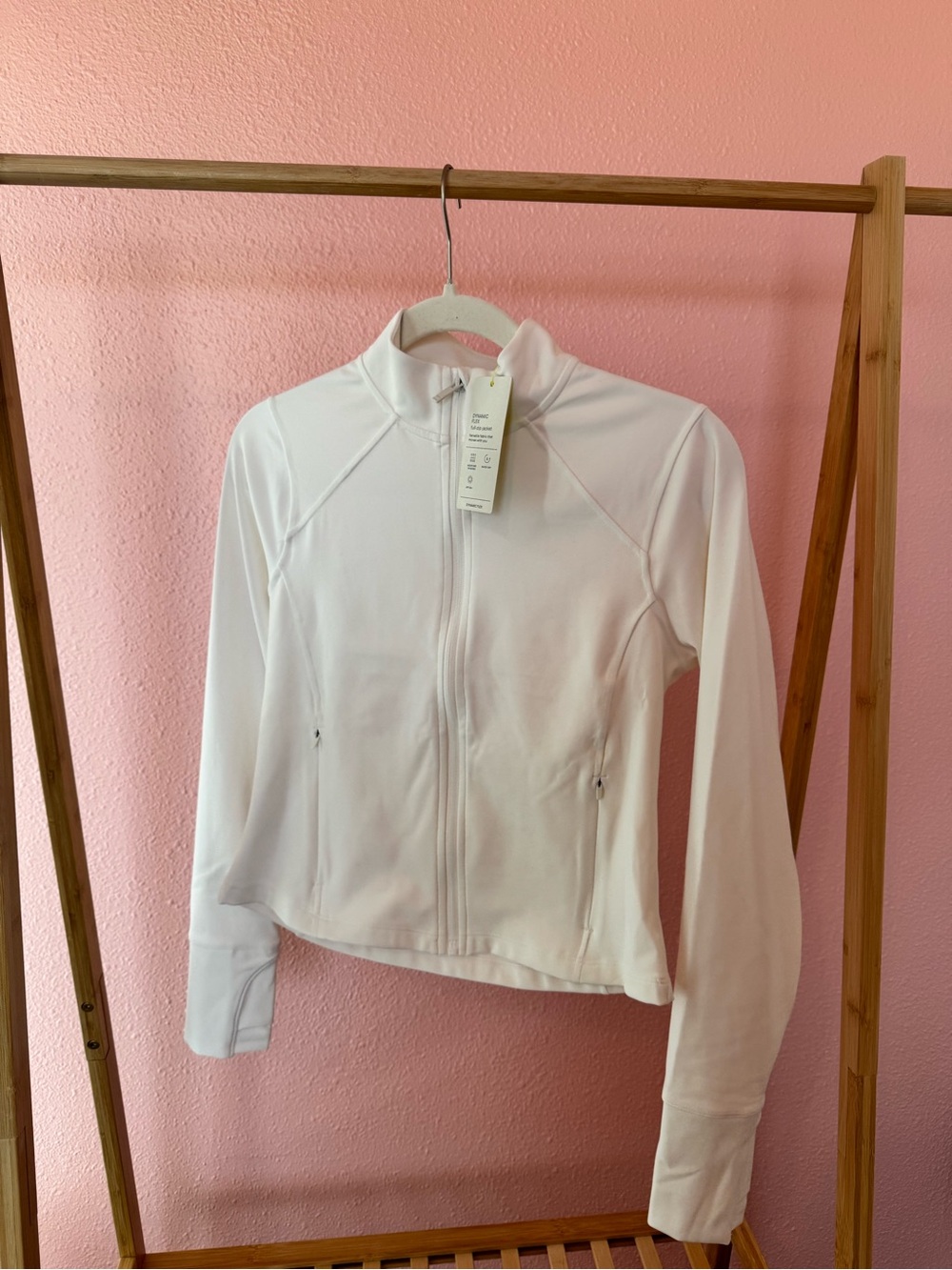all in motion White Full-Zip Women's Stretch Bomber Jacket